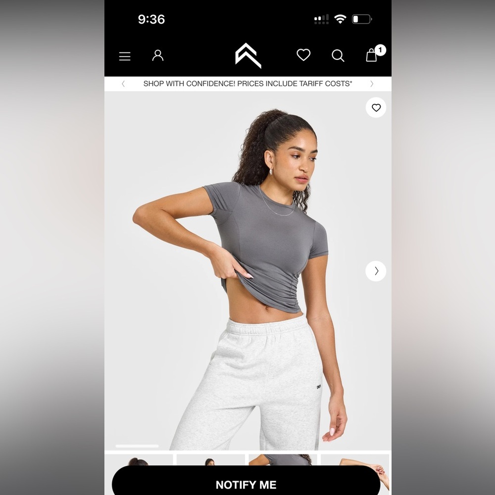 Oner active mellow soft ash grey top